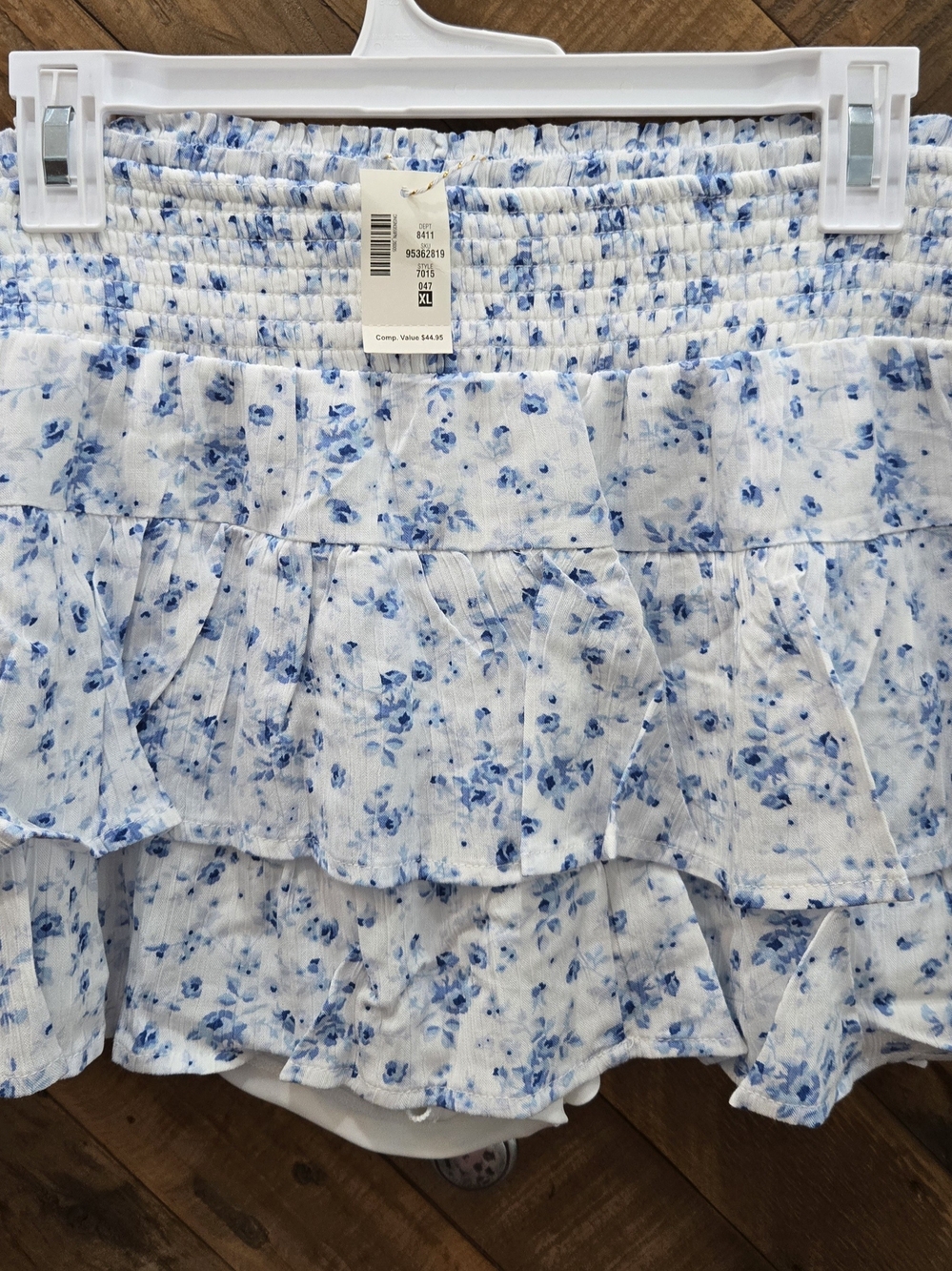 Aeropostale White Skort with Light Blue Floral Print XL - Picture 6 of 6
